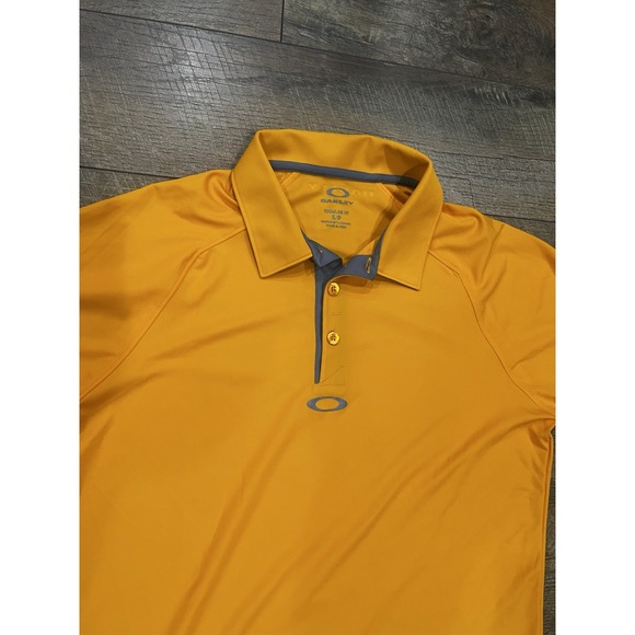 NWT Oakley Center Logo Embroidered Polo Shirt Yellow Small NEW W TAG - Picture 2 of 7